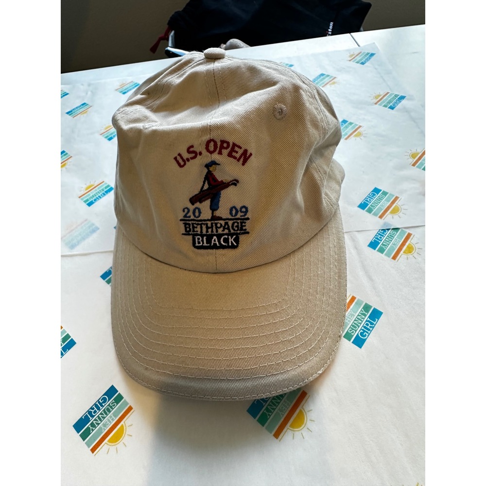 Women's USGA Member 2009 US Open Bethpage Black Golf Tan Baseball Cap Adjustable